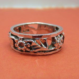 925 Vintage Boho Band Ring
